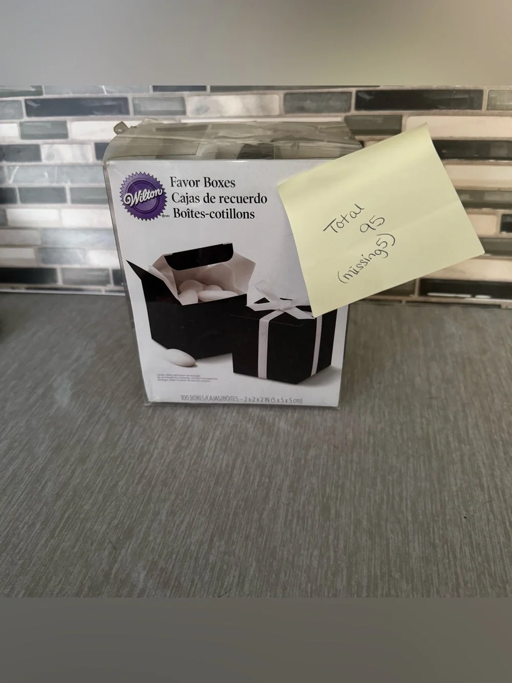 Wilton Jet Black Square Party Favor Gift Boxes Flat Pack 95ct